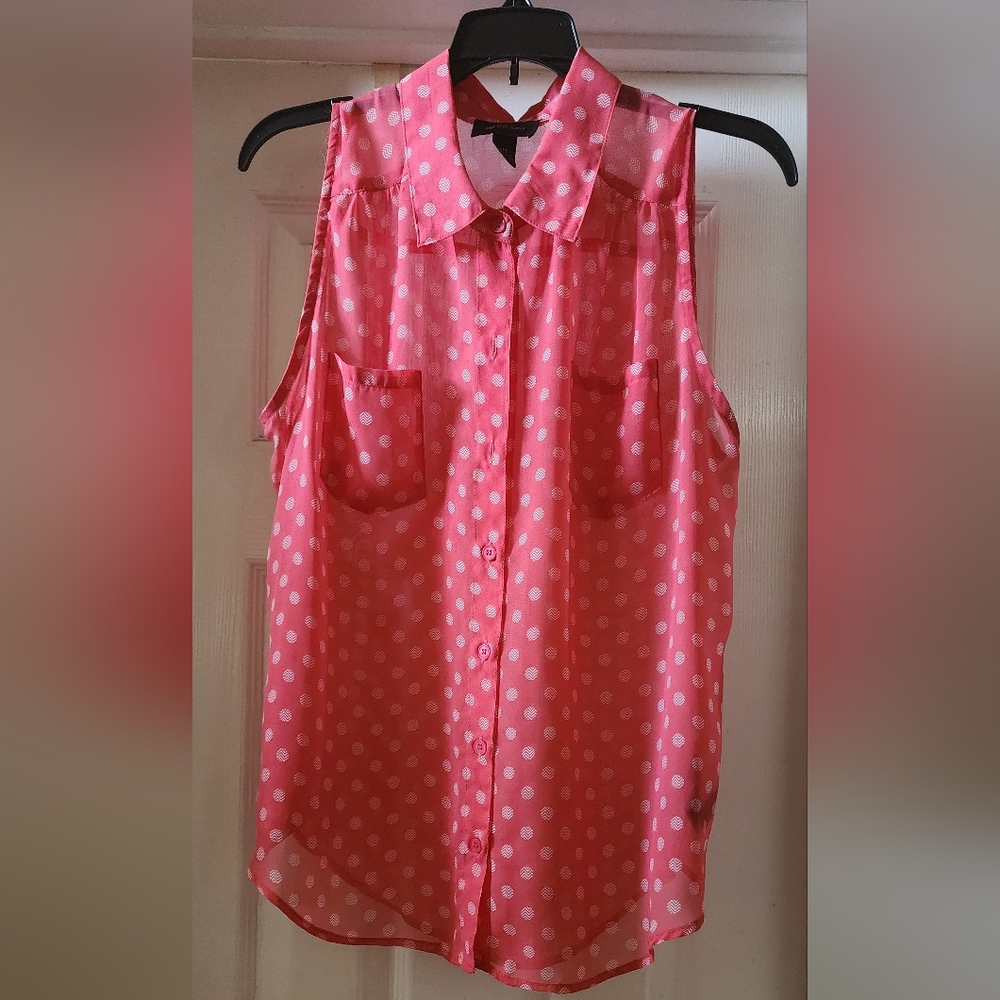2 for $20 - AB studios coral sheer top, M